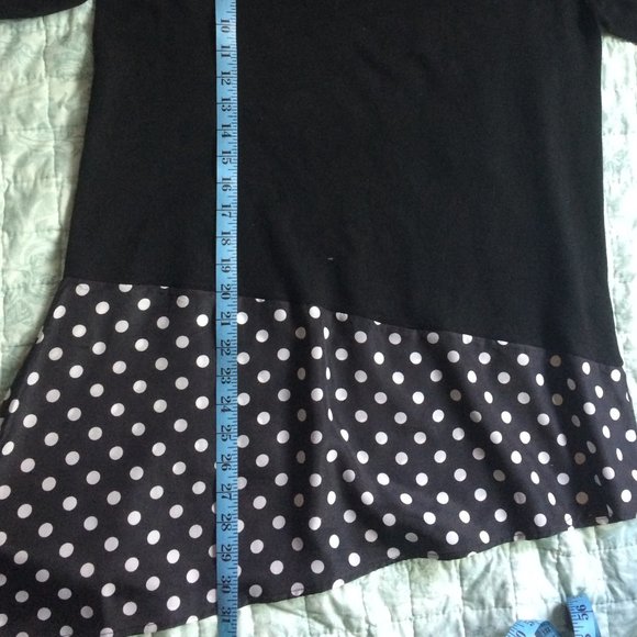 Black Polka Dot Skirty Tunic Top NWOT - Picture 6 of 7